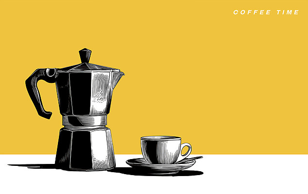 PSD 디자인 커피 음료 일러스트 아침 휴식 일상 컵 노란색 편안함 즐거움 오브젝트 모던 준비 포트 편리함 스틸 오후 국내일러스트 주간 식기 감정 컬러 컨셉 라이프 감각 파일형식