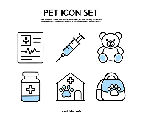 동물 아이콘 디자인 가방 의학 건강 주사기 치료 반려동물 곰인형 약병 그림 동물병원 진료기록부 2D아이콘 AI파일 잡화 인형 의료기기 병원 약 진료 병_담는 파일형식 벡터