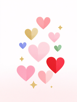 JPG 모양 디자인 감정 예술 컬러 백그라운드 일러스트 사랑 그래픽 반짝임 기쁨 하트 표현 포근함 심플 부드러움 창의성 국내일러스트 AI일러스트 AI콘텐츠 모션 감각 파일형식