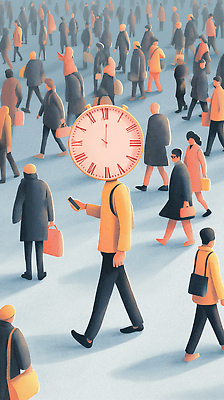 JPG 캐릭터 여자 남자 길 시계 이동 패턴 일러스트 비즈니스 거리 여러명 일상 스마트폰 머리 걷기 시간 보행자 도심 바쁨 국내일러스트 AI일러스트 AI콘텐츠 다수 컨셉 무늬 모션 사람 라이프 신체부위 핸드폰 스마트기기 도시 파일형식