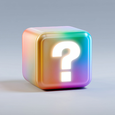 JPG 편집이미지 디자인 컬러 조명 그래픽 디지털 블록 물음표 큐브 모던 그림 소프트웨어 인터페이스 창의성 편집3D AI컴퓨터그래픽 AI콘텐츠 기호 3D 파일형식