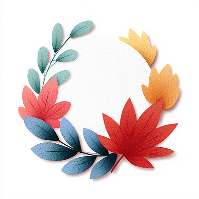 JPG 라이프스타일 디자인 계절 꽃 예술 컬러 백그라운드 일러스트 자연 나뭇잎 장식 가을 원형 수공예 창작 국내일러스트 AI일러스트 AI콘텐츠 도형 식물 잎 생활 공예 생태계 파일형식