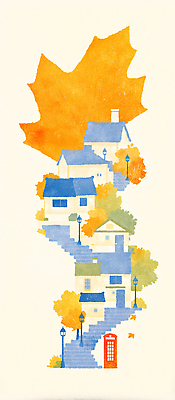 JPG 건축 도로 예술 컬러 단풍 일러스트 자연 거리 아파트 주택 따뜻함 풍경 계단 정원 금색 가을 등불 계단식 조화 뷰티풀 색감 국내일러스트 AI일러스트 AI콘텐츠 계절 길 잎 교통시설 조명 건물 생태계 파일형식