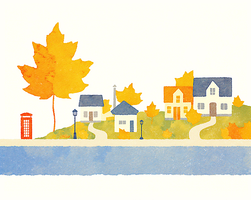 JPG 나무 그릇 계절 공원 도로 컬러 단풍 가로등 일러스트 자연 거리 주택 풍경 노란색 마을 가을 힐링 조용 전화박스 국내일러스트 AI일러스트 AI콘텐츠 식물 식기 공공시설 길 잎 교통시설 건물 공중전화 생태계 파일형식