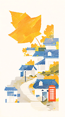 JPG 전통 계절 문화 길 예술 컬러 여행 단풍 일러스트 자연 주택 한국 풍경 노란색 마을 가을 뷰티풀 풍경화 국내일러스트 AI일러스트 AI콘텐츠 아시아 잎 건물 그림 생태계 파일형식