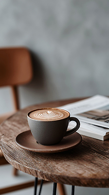 JPG 편집이미지 커피 음료 의자 탁자 휴식 일상 카페 분위기 잡지 편안함 커피잔 라떼아트 우드 세련 편집실사 AI포토 AI콘텐츠 가구 컨셉 잔 라이프 간행물 상점 감각 CG 그림 라떼 파일형식