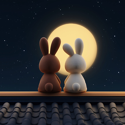 JPG 편집이미지 감정 별 자연 지붕 조명 친구 평화 감상 보름달 달 토끼 밤 뷰티풀 순간 이미지편집 AI컴퓨터그래픽 AI콘텐츠 자연요소 컨셉 포유류 관계 반려동물 견과류 생태계 파일형식