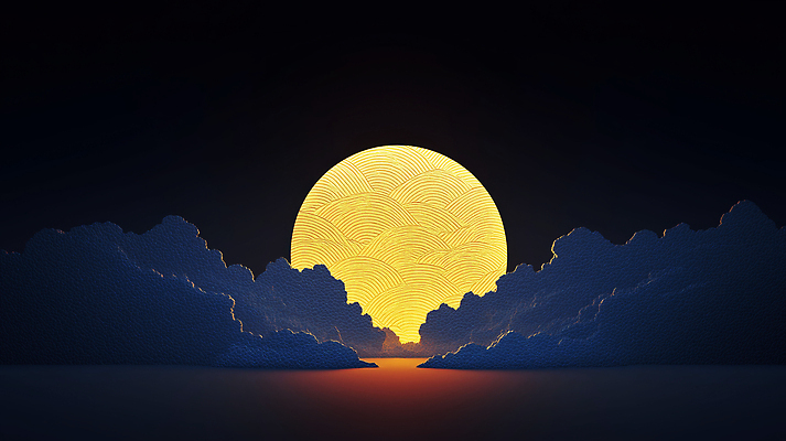 JPG 구름 편집이미지 바다 자연 하늘 풍경 빛 고요 일몰 보름달 달 수면 밤 저녁 뷰티풀 차분 이미지편집 AI컴퓨터그래픽 AI콘텐츠 자연요소 컨셉 물 노을 견과류 야간 생태계 파일형식