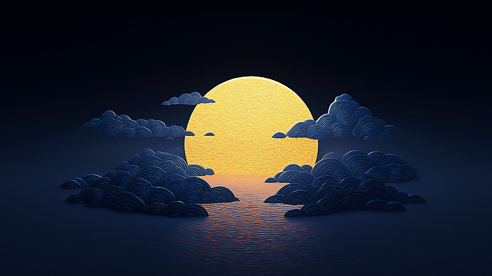 JPG 구름 편집이미지 여유 물결 바다 자연 하늘 풍경 평화 노을 일몰 보름달 저녁 조화 이미지편집 AI컴퓨터그래픽 AI콘텐츠 자연요소 감정 컨셉 달 야간 생태계 파일형식