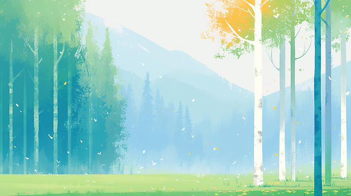 JPG 나무 일러스트 자연 아침 휴식 산 따뜻함 풍경 초원 초록색 햇빛 크리스마스트리 평화 일출 고요 숲 뷰티풀 청명 산맥 국내일러스트 AI일러스트 AI콘텐츠 주간 식물 컬러 컨셉 크리스마스 태양 노을 생태계 파일형식