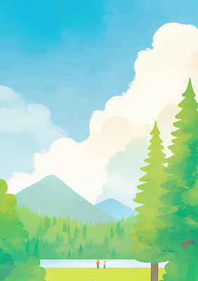 JPG 여유 일러스트 모션 자연 하늘 날씨 산 사람 풍경 일상 세계 평화 산책 공간 시세 숲 외출 조화 청명 국내일러스트 AI일러스트 AI콘텐츠 감정 컨셉 휴식 라이프 금융 생태계 파일형식