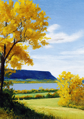 JPG 나무 감정 호수 여유 컬러 일러스트 자연 하늘 날씨 산 풍경 소풍 평화 고요 금색 가을 시골 뷰티풀 풍경화 국내일러스트 AI일러스트 AI콘텐츠 식물 계절 컨셉 야외활동 그림 생태계 파일형식