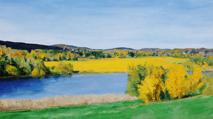 JPG 나무 호수 일러스트 자연 하늘 생명 풍경 초원 초록색 파란색 햇빛 농장 노란색 평화 맑음 가을 시골 지역 조화 뷰티풀 국내일러스트 AI일러스트 AI콘텐츠 식물 계절 컬러 컨셉 농업 날씨 태양 생태계 파일형식