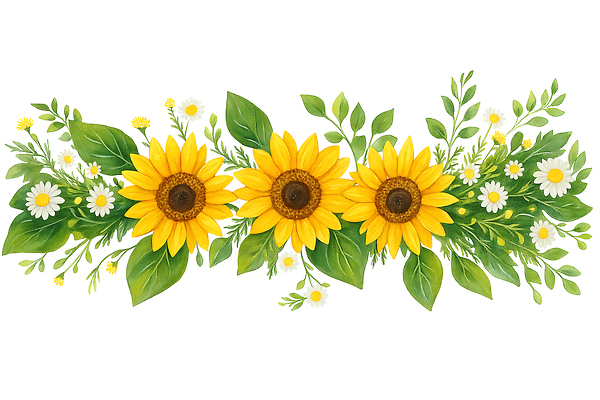 JPG 식물 꽃 백그라운드 꽃밭 일러스트 자연 해바라기 장식 초록색 여름 햇빛 원형 허브 향기 조화 뷰티풀 색감 생동감 국내일러스트 AI일러스트 AI콘텐츠 도형 계절 컬러 태양 생태계 냄새 파일형식