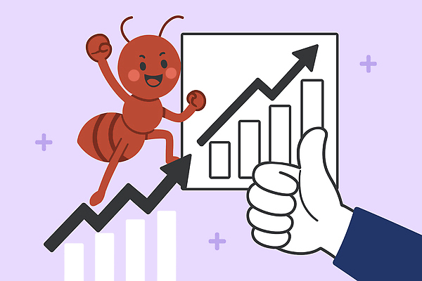 디자인 컬러 일러스트 통계 성공 그래프 경제 주먹 기쁨 정보 성장 표현 결과 분석 개미 창의성 국내일러스트 AI파일 감정 곤충 컨셉 모션 파일형식 벡터