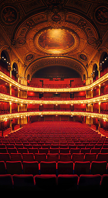 JPG 편집이미지 문화 예술 의자 휴식 조명 빨간색 인테리어 공연 공간 무대 분위기 군중 극장 편집실사 AI포토 AI콘텐츠 디자인 컬러 가구 컨셉 사람 이벤트 CG 파일형식