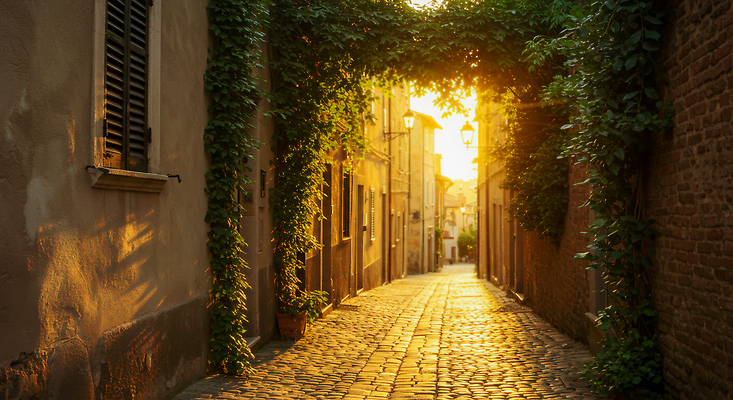 JPG 편집이미지 건축 길 여행 자연 조명 풍경 햇빛 이탈리아 공간 역사 골목길 덩굴 저녁 조용 돌길 편집실사 AI포토 AI콘텐츠 식물 유럽 태양 야간 CG 생태계 파일형식