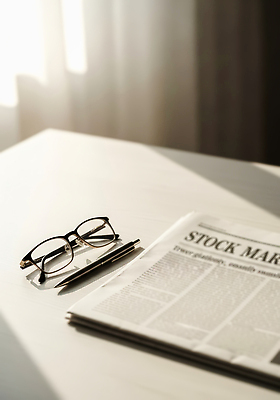 JPG 편집이미지 안경 아침 일상 사무실 독서 고요 작업 신문 뉴스 주식 책상 정리 주말 세련 이미지편집 AI포토 AI콘텐츠 주간 잡화 가구 비즈니스 라이프 간행물 금융 파일형식