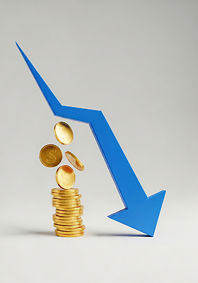 JPG 편집이미지 화살표 돈 금융 경제 동전 시장 위험 하락 투자 금화 통화 주가 불황 재정 이미지편집 AI포토 AI콘텐츠 컨셉 비즈니스 모션 재산 황금 주식 파일형식