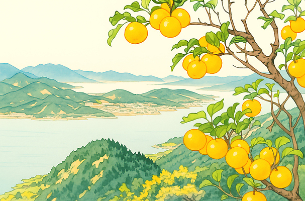 JPG 나무 식물 전통 열매 컬러 농업 과일 일러스트 자연 가지 열대 산 밝음 풍경 여름 강 농장 계곡 과수원 풍경화 국내일러스트 AI일러스트 AI콘텐츠 계절 산업 채소 그림 생태계 파일형식