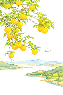 JPG 나무 식물 열매 잎 과일 일러스트 자연 가지 산 풍경 야외 초록색 여름 강 수확 과수원 밝은색 경관 국내일러스트 AI일러스트 AI콘텐츠 계절 컬러 농업 채소 생태계 파일형식