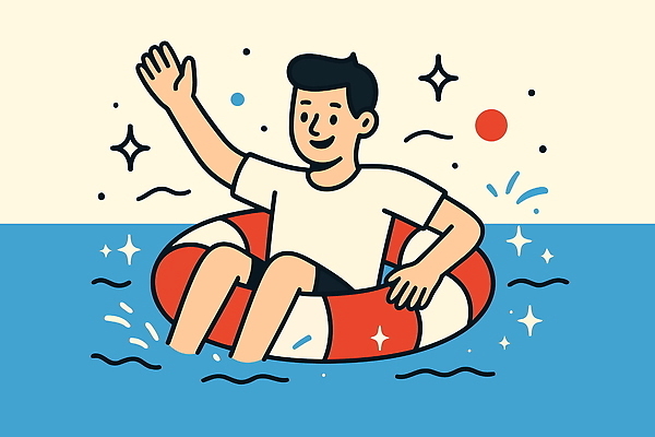 남자 수영복 일러스트 물놀이 휴식 수영장 건강 턱시도 물 여름 모래사장 햇빛 수영 에너지 행운 즐거움 상쾌 손흔들기 스플래쉬 구명부환 국내일러스트 AI파일 자연요소 옷 계절 감정 바다 컨셉 모션 놀이 사람 정장 태양 수상스포츠 안전장비 튜브 파일형식 벡터