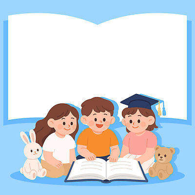 교육 행복 어린이 인형 일러스트 가족 놀이 따뜻함 이야기 책 친구 학습 독서 성장 즐거움 그림책 소통 상상력 국내일러스트 AI파일 감정 컨셉 관계 사람 파일형식 벡터