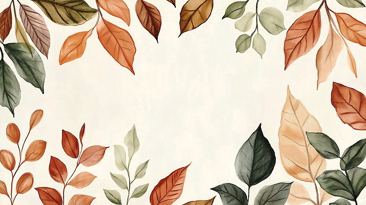 JPG 나무 식물 컬러 백그라운드 잎 일러스트 자연 풍경 초록색 갈색 노란색 주황색 가을 흰색 변화 편안함 테두리 그림 장면 뷰티풀 국내일러스트 AI일러스트 AI콘텐츠 계절 컨셉 감각 생태계 파일형식