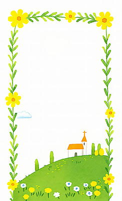 JPG 나무 식물 구름 꽃 일러스트 자연 하늘 풍경 초원 여름 교회 평화 고요 들꽃 언덕 조용 동산 싱그러움 국내일러스트 AI일러스트 AI콘텐츠 자연요소 계절 컨셉 종교건축 건물 생태계 파일형식