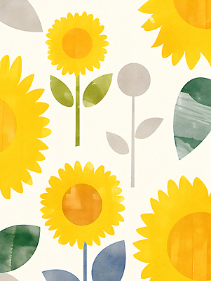 JPG 식물 디자인 꽃 감정 예술 컬러 백그라운드 패턴 일러스트 자연 해바라기 밝음 그래픽 장식 여름 부드러움 뷰티풀 생동감 창의성 국내일러스트 AI일러스트 AI콘텐츠 계절 무늬 감각 생태계 파일형식