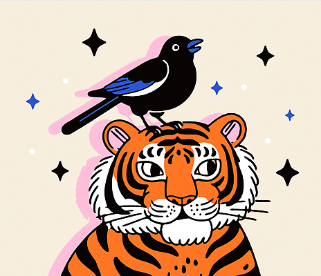 동물 디자인 컬러 일러스트 자연 조류 털 눈 호랑이 그림 국내일러스트 AI파일 자연요소 포유류 날씨 생태계 파일형식 벡터