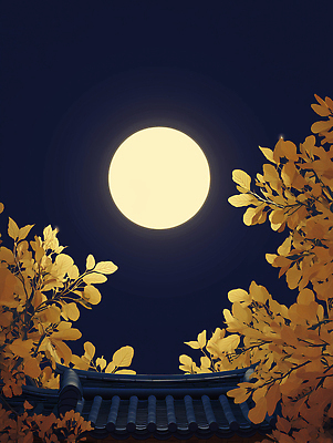 JPG 나무 편집이미지 자연 하늘 나뭇잎 풍경 평화 정원 고요 금색 가을 밤 달빛 뷰티풀 이미지편집 AI컴퓨터그래픽 AI콘텐츠 식물 계절 컬러 컨셉 잎 견과류 달 생태계 파일형식