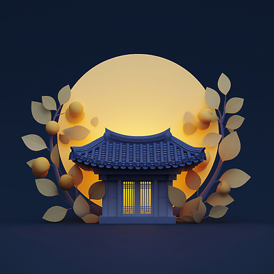 JPG 편집이미지 디자인 문화 예술 백그라운드 고건축 과일 나뭇잎 조명 한국 장식 평화 화려 달빛 뷰티풀 이미지편집 AI컴퓨터그래픽 AI콘텐츠 건축물 아시아 컨셉 잎 달 파일형식