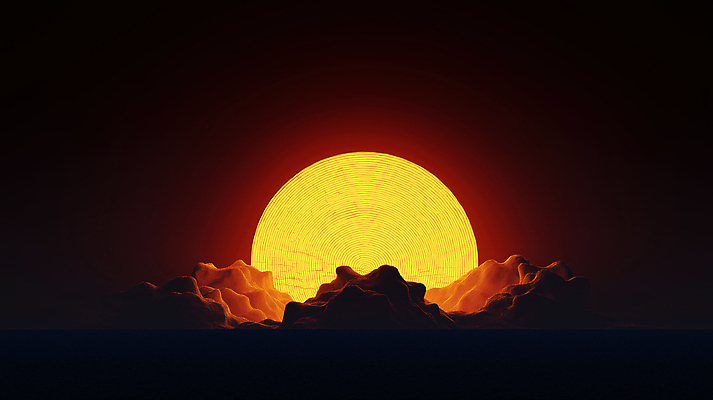 JPG 구름 편집이미지 바다 자연 하늘 풍경 태양 평화 일몰 저녁 땅 조용 뷰티풀 울퉁불퉁 수평선 이미지편집 AI컴퓨터그래픽 AI콘텐츠 자연요소 컨셉 노을 야간 생태계 파일형식