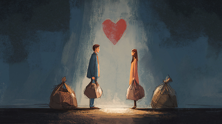 JPG 시선 감정 백그라운드 일러스트 따뜻함 이야기 대화 사랑 미소 만남 하트 표현 도시 사회 쓰레기 감성 심리 교감 국내일러스트 AI일러스트 AI콘텐츠 모양 컨셉 표정 말하기 공동체 파일형식