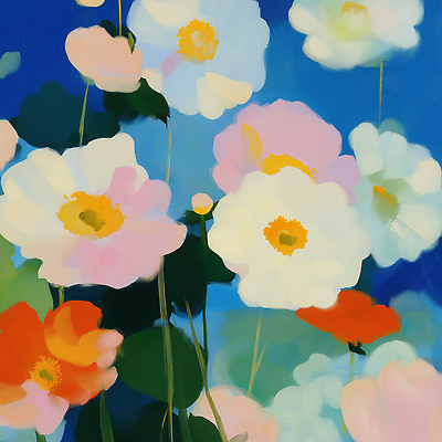 JPG 식물 꽃 감정 예술 컬러 일러스트 자연 생명 수채화 풍경 여름 햇빛 소풍 정원 고요 코스모스 캔버스 화사함 조화 뷰티풀 국내일러스트 AI일러스트 AI콘텐츠 계절 컨셉 태양 야외활동 생태계 파일형식