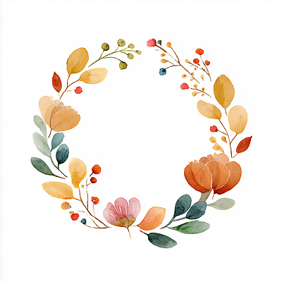 JPG 디자인 계절 꽃 예술 컬러 잎 일러스트 자연 생명 수채화 장식 원형 부드러움 뷰티풀 색채 소프트 창의성 국내일러스트 AI일러스트 AI콘텐츠 도형 식물 감각 생태계 파일형식