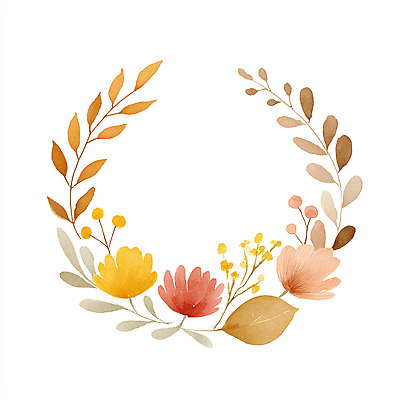 JPG 디자인 꽃 예술 컬러 백그라운드 잎 무늬 일러스트 자연 수채화 풍경 장식 원형 소재 화사함 뷰티풀 테마 국내일러스트 AI일러스트 AI콘텐츠 도형 식물 컨셉 생태계 파일형식