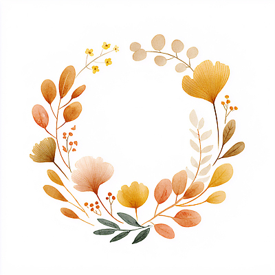 JPG 식물 디자인 꽃 예술 컬러 잎 일러스트 자연 생명 따뜻함 장식 가을 원형 그림 부드러움 화사함 조화 뷰티풀 색감 국내일러스트 AI일러스트 AI콘텐츠 도형 계절 컨셉 감각 생태계 파일형식