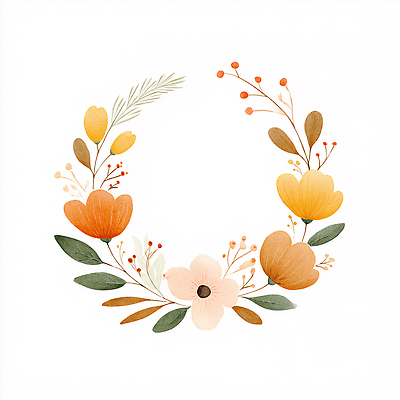 JPG 식물 디자인 꽃 감정 화초 예술 컬러 일러스트 자연 장식 화환 가을 원형 분위기 공예 화사함 조화 뷰티풀 핸드메이드 국내일러스트 AI일러스트 AI콘텐츠 도형 계절 컨셉 취미 생태계 파일형식