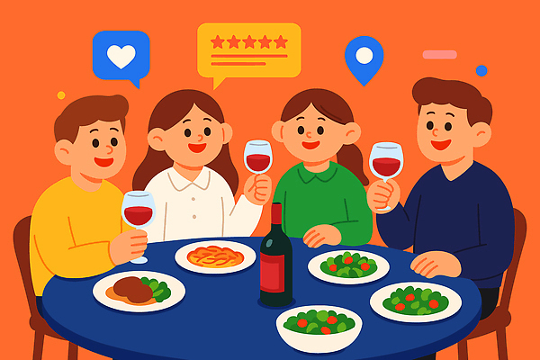 행복 문화 음식 컬러 일러스트 탁자 파스타 대화 요리 웃음 친구 와인 샐러드 모임 저녁 상차림 즐거움 비타민 스토리 소통 국내일러스트 AI파일 감정 가구 컨셉 관계 주류 서양음식 표정 말하기 야간 영양소 파일형식 벡터