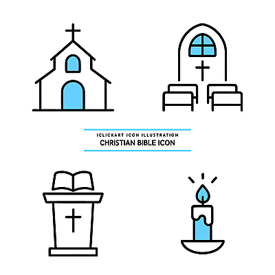아이콘 기독교 종교 상징 촛불 교회 성경 기도 신도 예배 공동체 제단 2D아이콘 AI파일 초 종교용품 종교건축 건물 파일형식 벡터