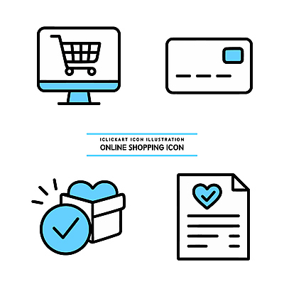 아이콘 그래픽 선물상자 쇼핑 컴퓨터 소비 구매 상품 확인 문서 결제 온라인쇼핑 전자상거래 카드결제 2D아이콘 AI파일 선물 전자제품 상자 온라인 파일형식 벡터