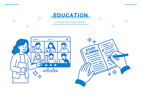 학생 인터넷 일러스트 수업 협력 학습 교수 강의 시간관리 멀티미디어 소통 교육자료 목표설정 온라인강의 참여 화상통화 국내일러스트 AI파일 교육 컨셉 교사 자료 통화 파일형식 벡터 언택트