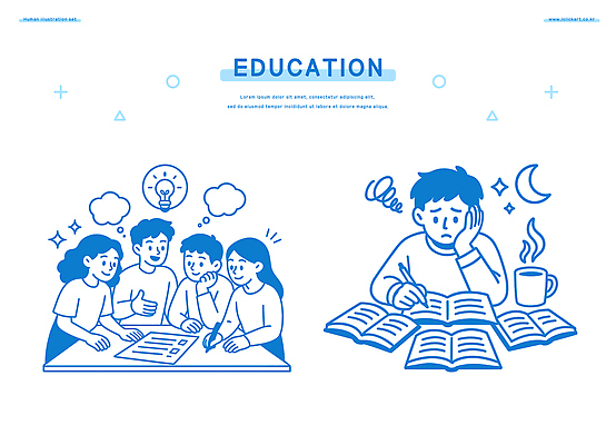 학생 커피 일러스트 탁자 협력 조명 아이디어 대화 친구 학습 독서 공책 밤 집중 책상 고민 창의성 프로젝트 국내일러스트 AI파일 교육 감정 음료 가구 컨셉 관계 문구용품 말하기 견과류 파일형식 벡터