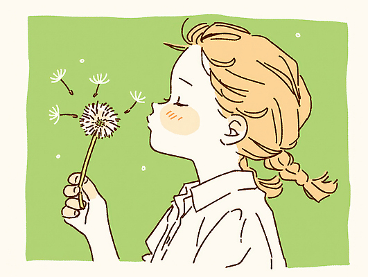 JPG 식물 꽃 행복 어린이 일러스트 자연 놀이 바람 표정 씨앗 풍경 소녀 여름 민들레 즐거움 감동 꽃씨 순간 국내일러스트 AI일러스트 AI콘텐츠 자연요소 계절 여자 감정 날씨 사람 생태계 파일형식