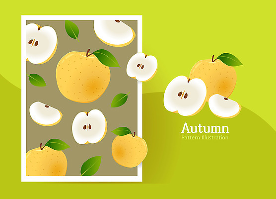 식물 디자인 상징 컬러 백그라운드 패턴 과일 일러스트 자연 건강 장식 식사 가을 신선 배 자원 뷰티풀 창의력 국내일러스트 AI파일 계절 무늬 생태계 파일형식 벡터