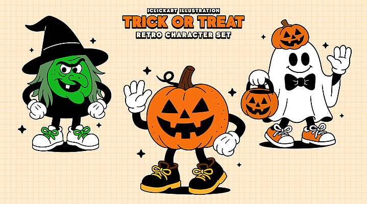 캐릭터 전통 어린이 상징 일러스트 상상 호박 파티 귀여움 축제 할로윈 유령 즐거움 복고 마녀 흥미 일러캐릭터 AI파일 감정 컨셉 채소 사람 이벤트 파일형식 벡터