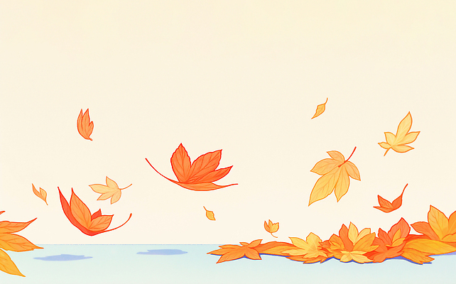 JPG 컬러 백그라운드 단풍 잎 일러스트 자연 바람 날씨 풍경 갈색 노란색 주황색 가을 시세 떨어짐 장면 조화 뷰티풀 국내일러스트 AI일러스트 AI콘텐츠 자연요소 식물 계절 컨셉 금융 생태계 파일형식