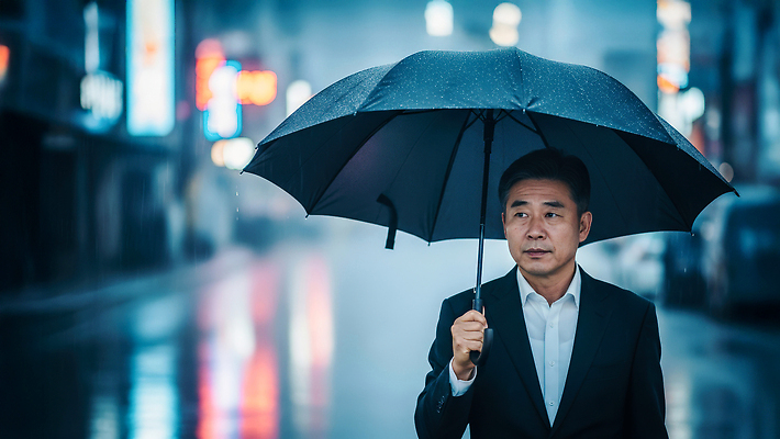 JPG 편집이미지 남자 백그라운드 우산 거리 정장 외투 회색 도시 도심 저녁 비석 혼자 의료성형뷰티 편집실사 AI인물포토 AI콘텐츠 옷 컬러 상의 사람 야간 CG 파일형식 AI포토